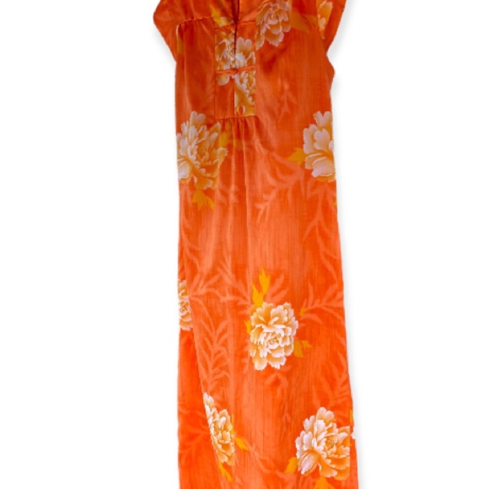 Hawaiian Malama Sophisticates Orange Hawaiian Tiki Aloha Dress